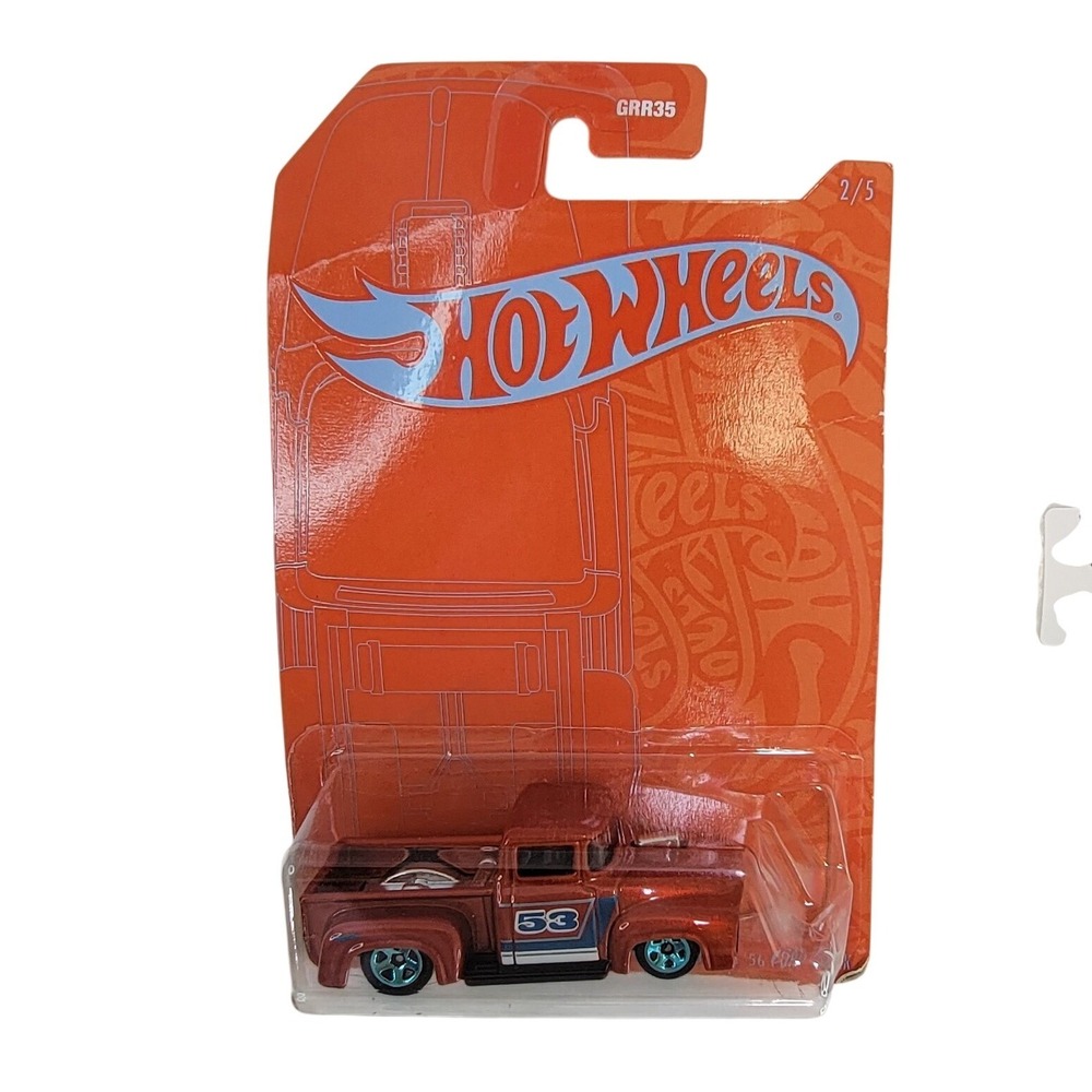 Hot Wheels 2024 Custom 56 Ford Truck Orange Blue Wheels GRR35